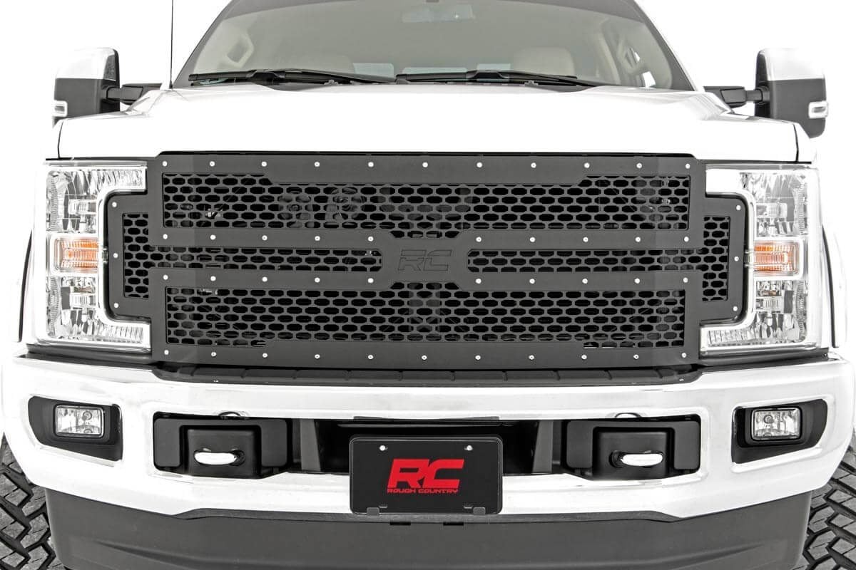 Ford F-250 Super Duty Mesh Grille - Rough Country - Rough Country - Black - '17-'19
